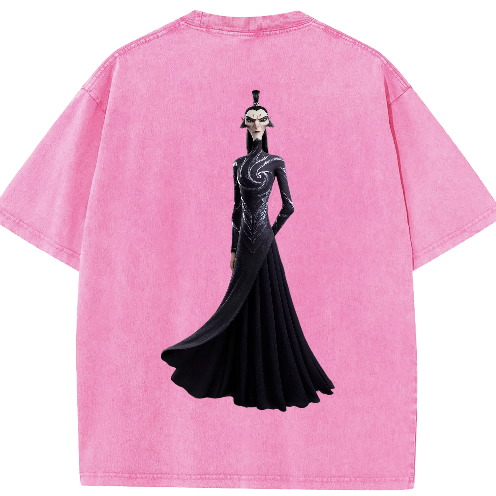 （画像用） Ne Zha 2 ナタ 魔童の大暴れ 綿100% ヴィンテージ風 半袖Tシャツ（背面プリント）